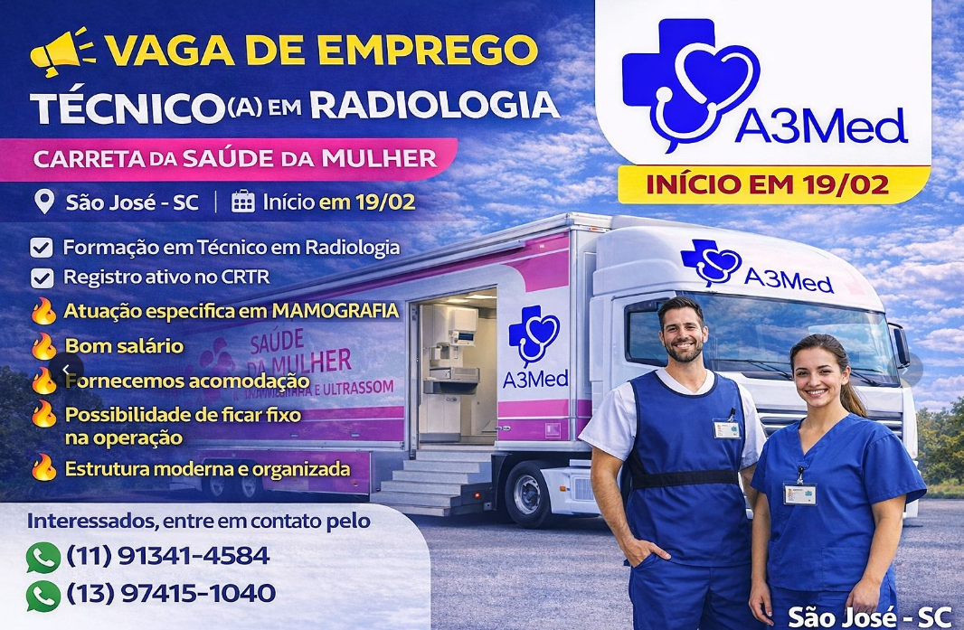 Técnico(a) em Radiologia - Mamografia (Unidade Móvel)