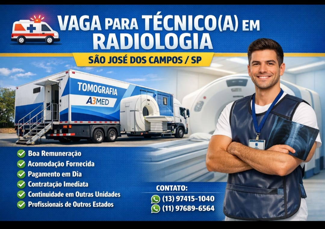Técnico(a) em Radiologia - Tomografia Computadorizada (Carreta Móvel)
